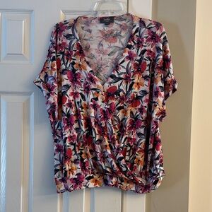 belle Multicolor Floral V-Neck Blouse